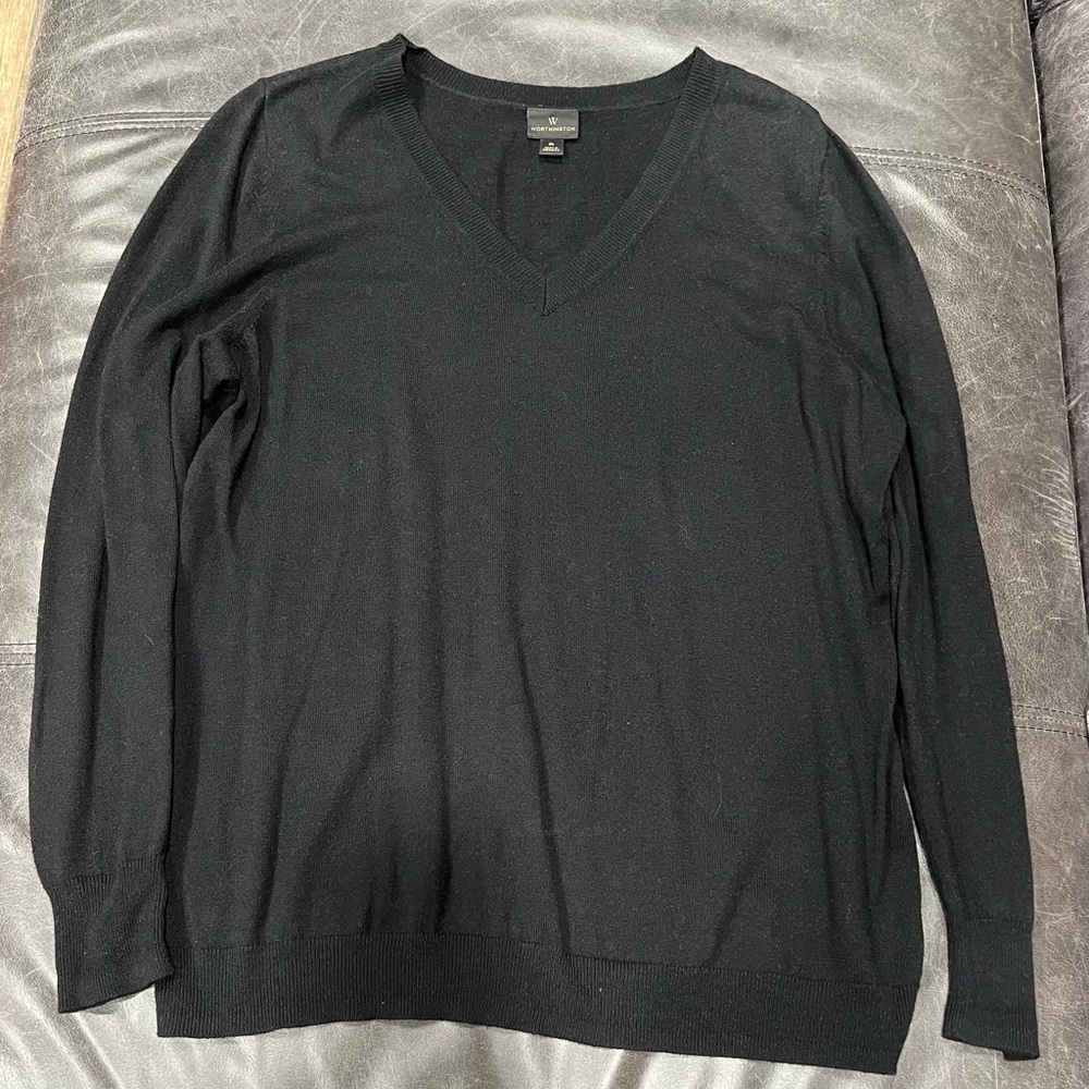 Worthington Black V-Neck Sweater